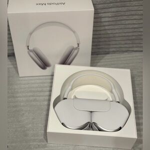 AirPods Max-style headphones, new, negotiable, box & charger; multiple colors.